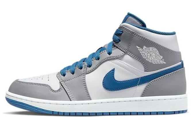 Air Jordan 1 Mid 'Cement Grey True Blue' Sneaker