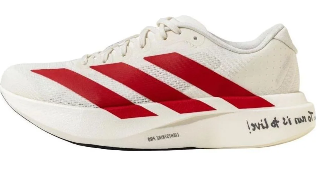 adidas Adizero Evo SL Running Shoe - White / Vivid Red