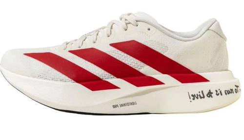adidas Adizero Evo SL Running Shoe - White / Vivid Red